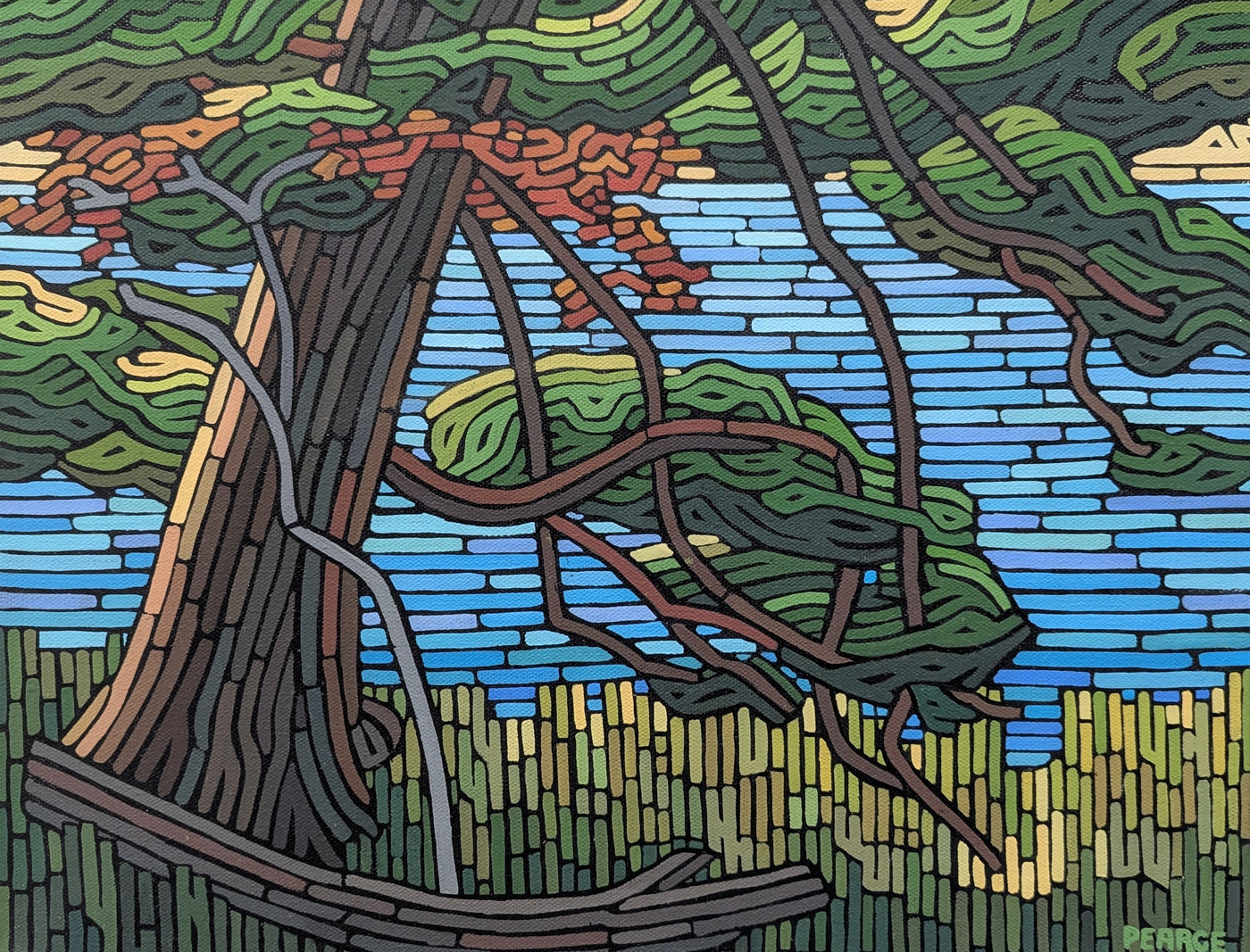I Think I'll Sit Awhile, Bruce Trail Mono Cliffs — painting by Victoria Pearce