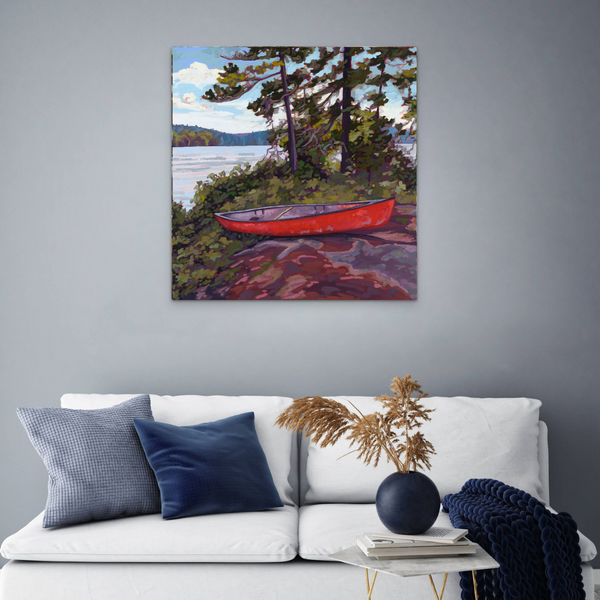 Red Canoe by Kerry Walford in situ