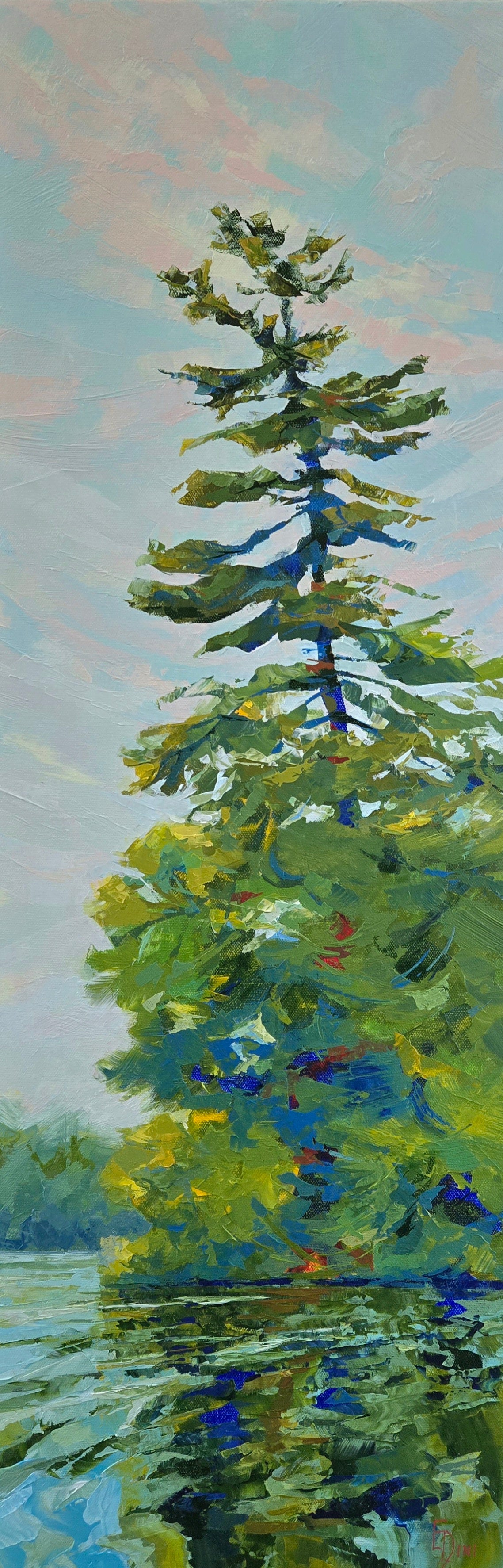 At the Riverside — painting by Elena Dinissuk