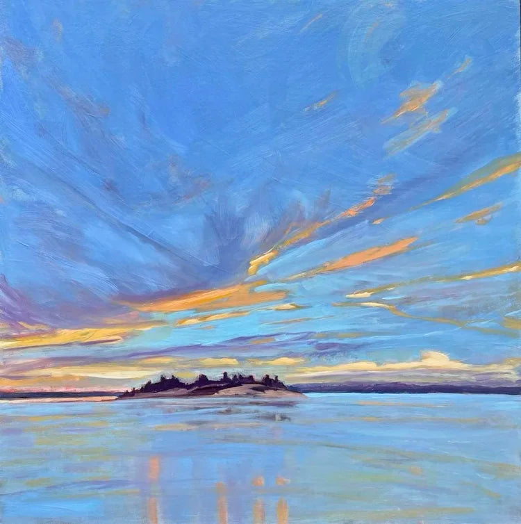 Clouds over Chimney Island — painting by Eda Brown