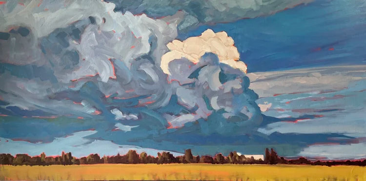 Clouds over Yellow Fields — painting by Eda Brown
