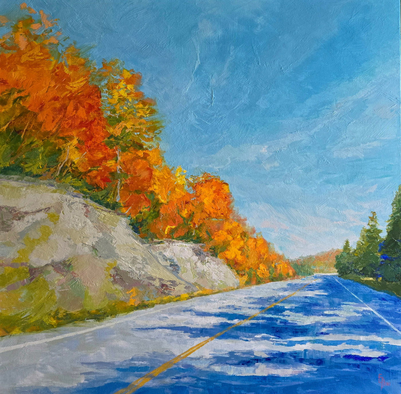 Golden Road to Algonquin — painting by Elena Dinissuk