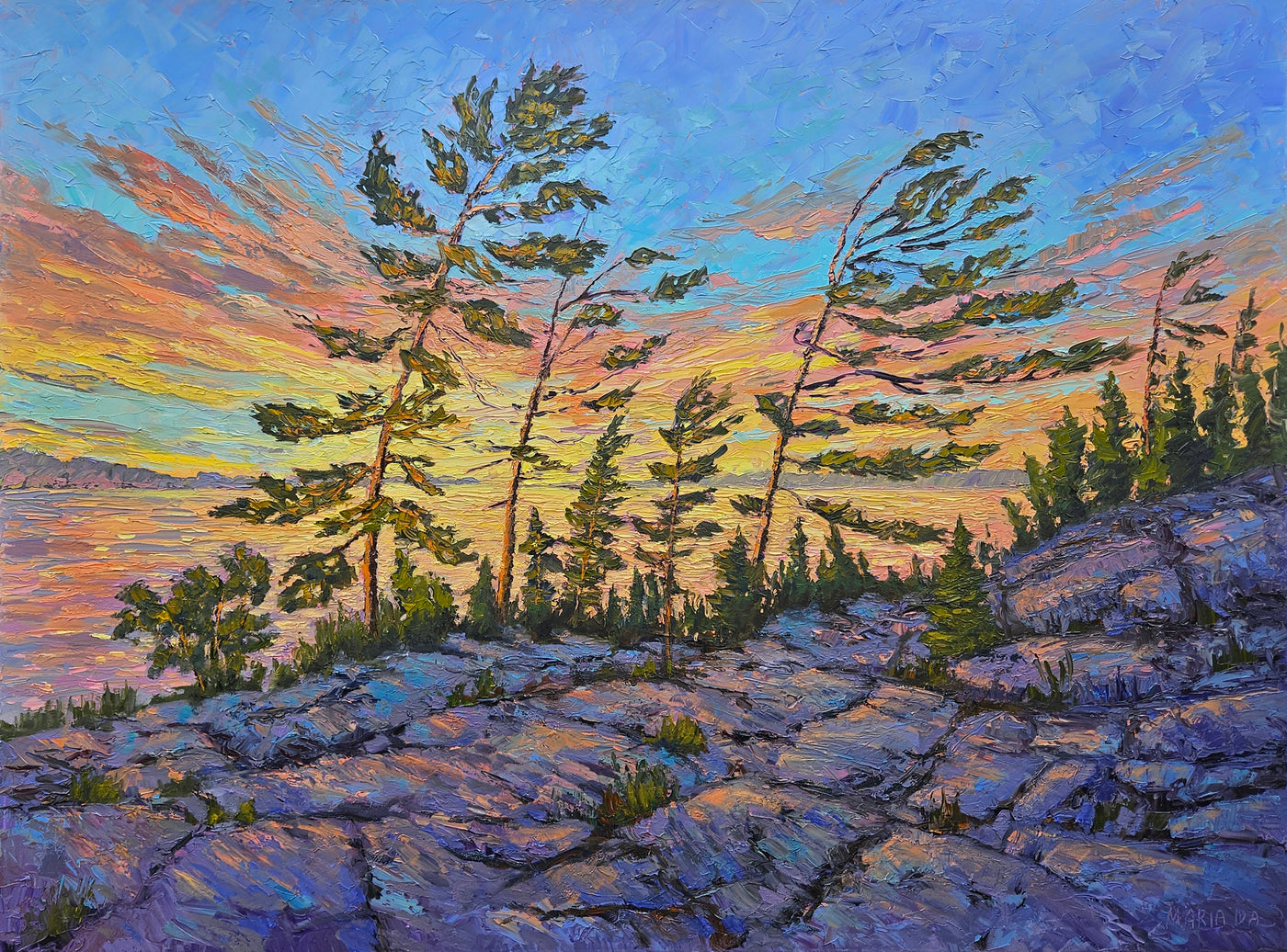 Twilight Pines — painting by Maria Iva