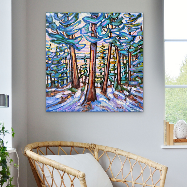 Peeking Through The Pines by Maureen McNeil in situ