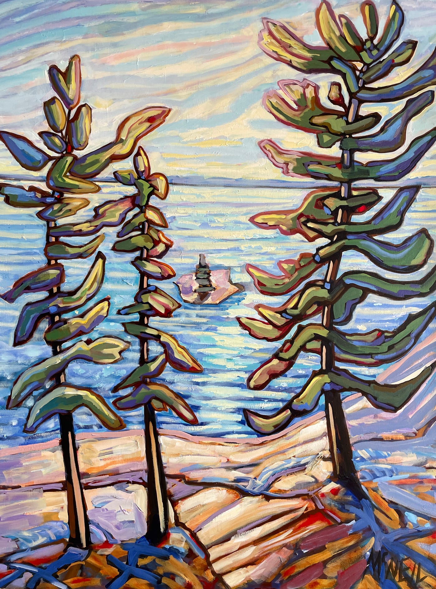 Shimmer Across The Lake — painting by Maureen McNeil