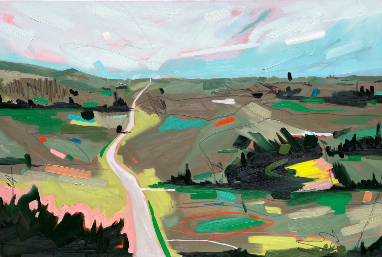 Two Lane Highway — painting by Joanna Gresik