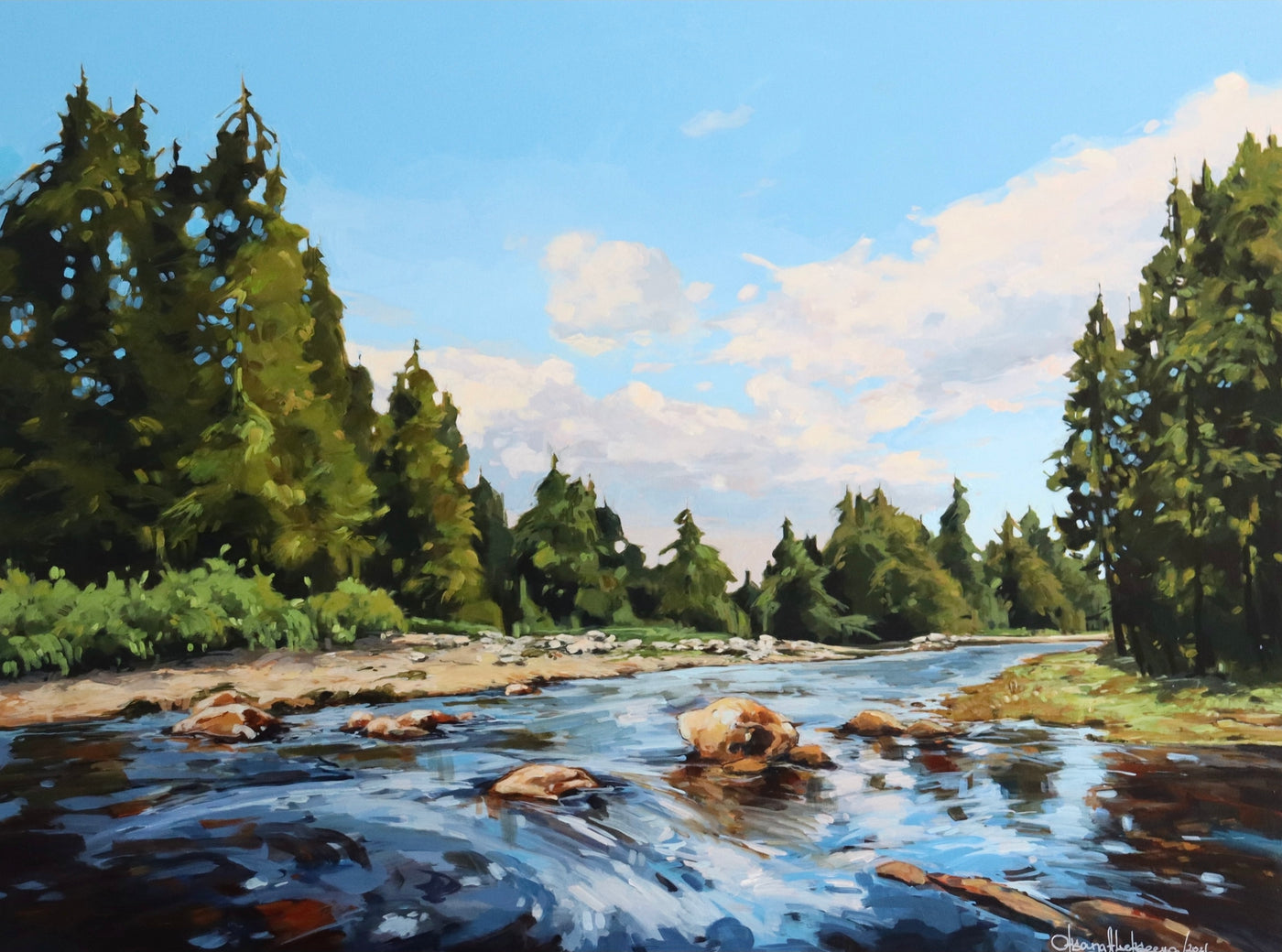Ultramarine Flow — painting by Oksana Alekseeva