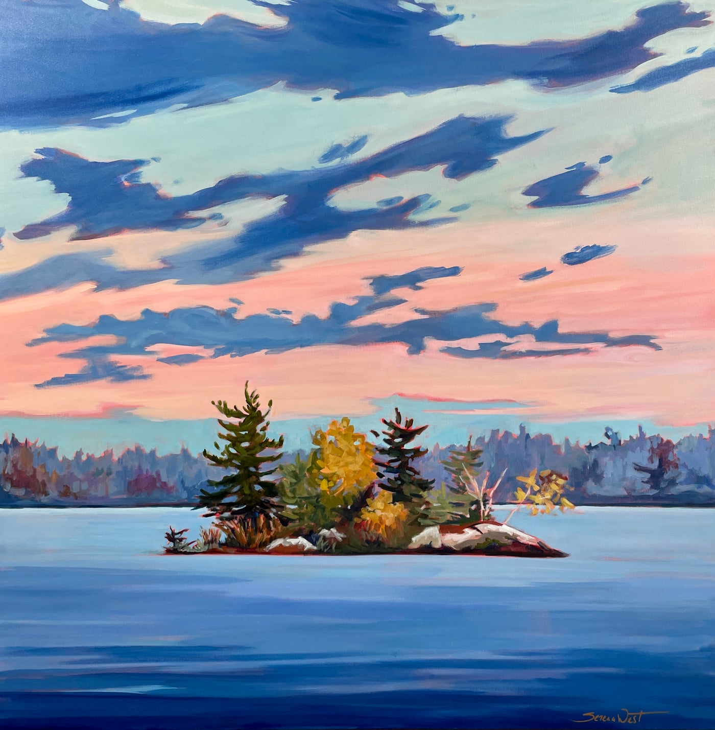 Sharing the View — painting by Serena West