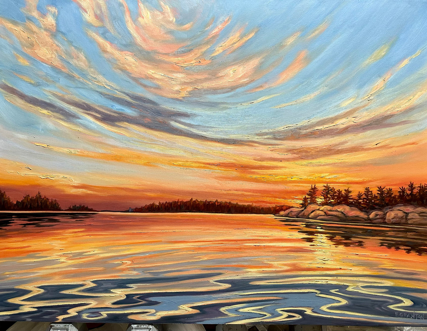 Sunset Glow - Snug Harbour — painting by Brigitte Granton