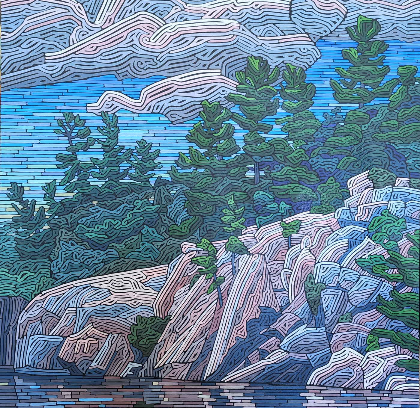 Granite Reflections, George Lake Killarney — painting by Victoria Pearce