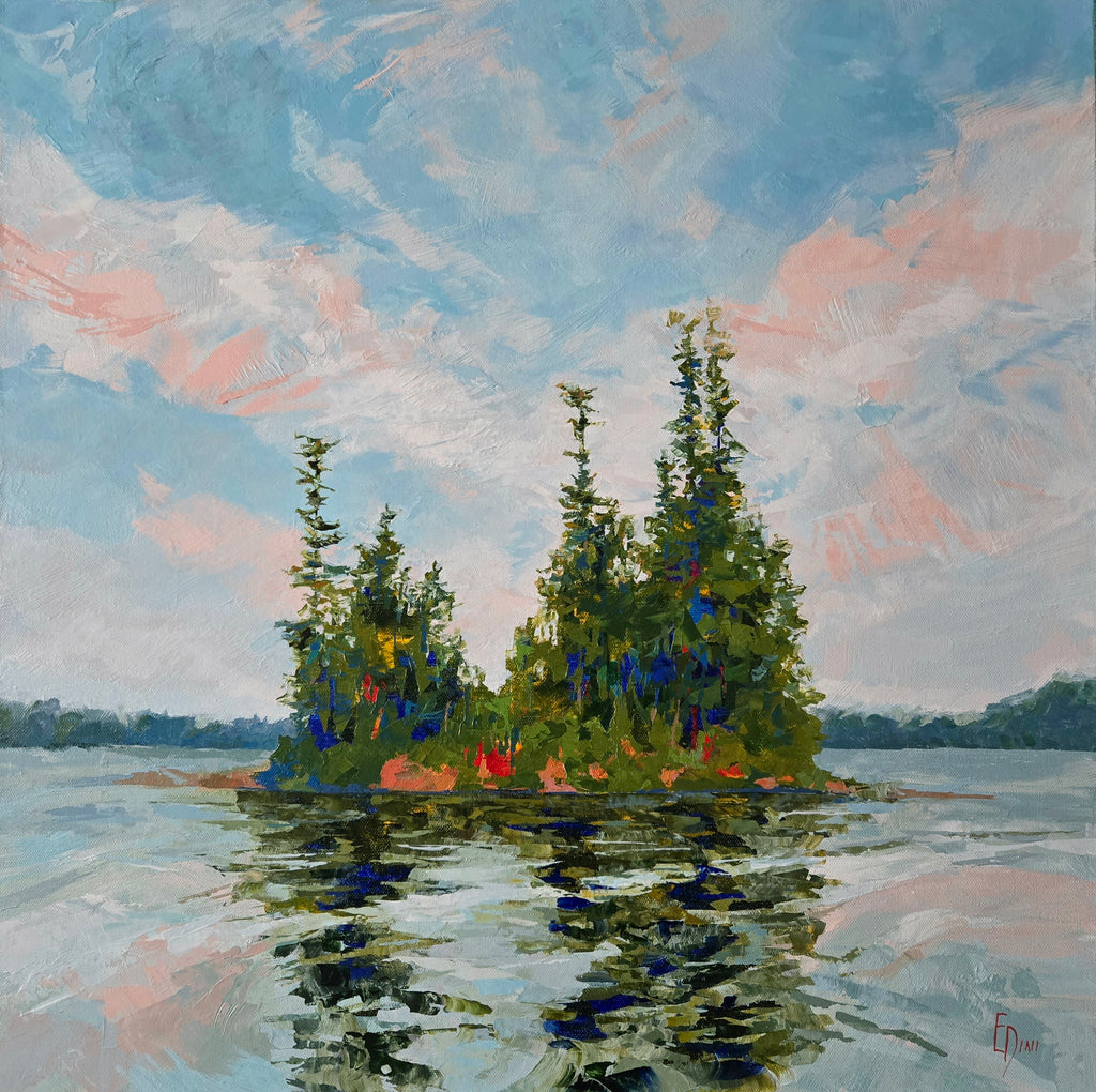 Pine Island In Summer Light by Elena Dinissuk