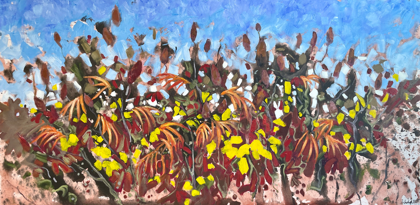 Vines and Sumacs — painting by Liz Schamehorn
