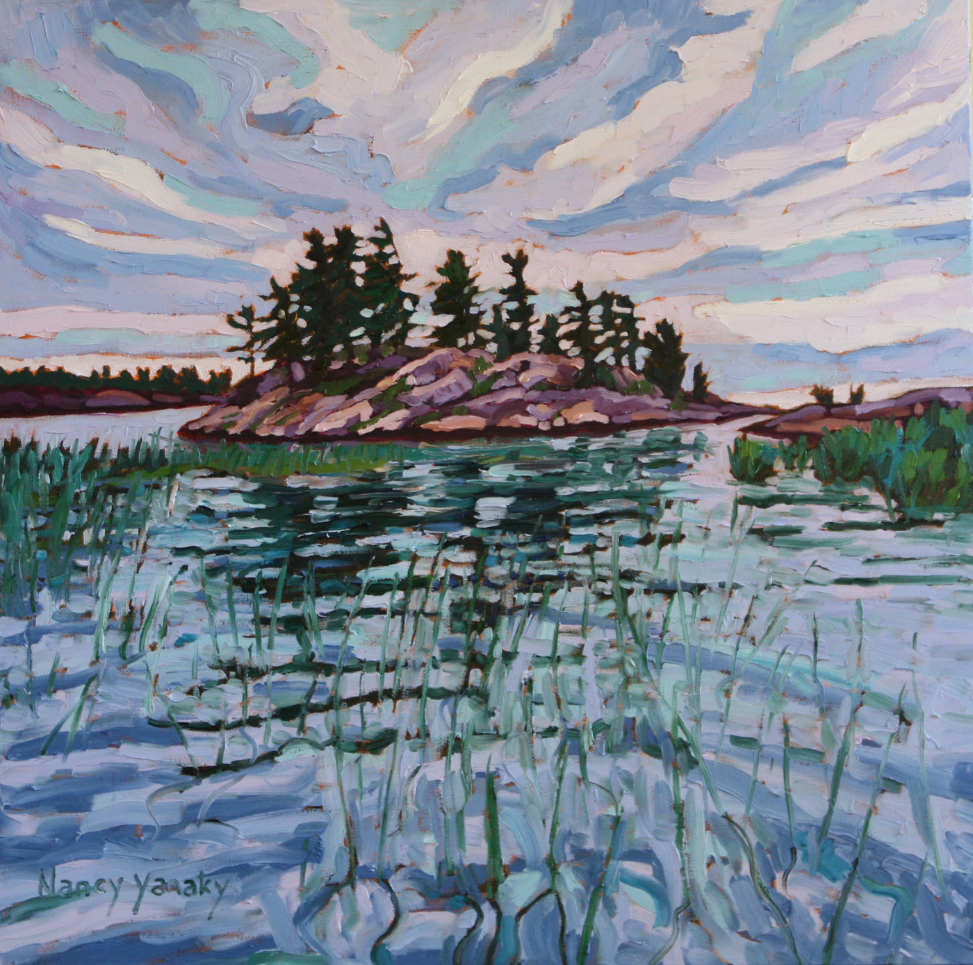 Chikanishing Trail Paddle — painting by Nancy Yanaky