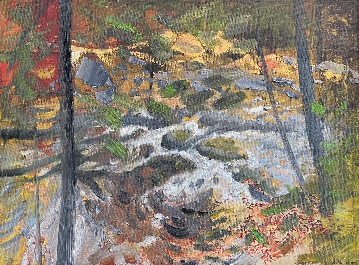 Little Rapids Gold — painting by The Simcoe Summer Show