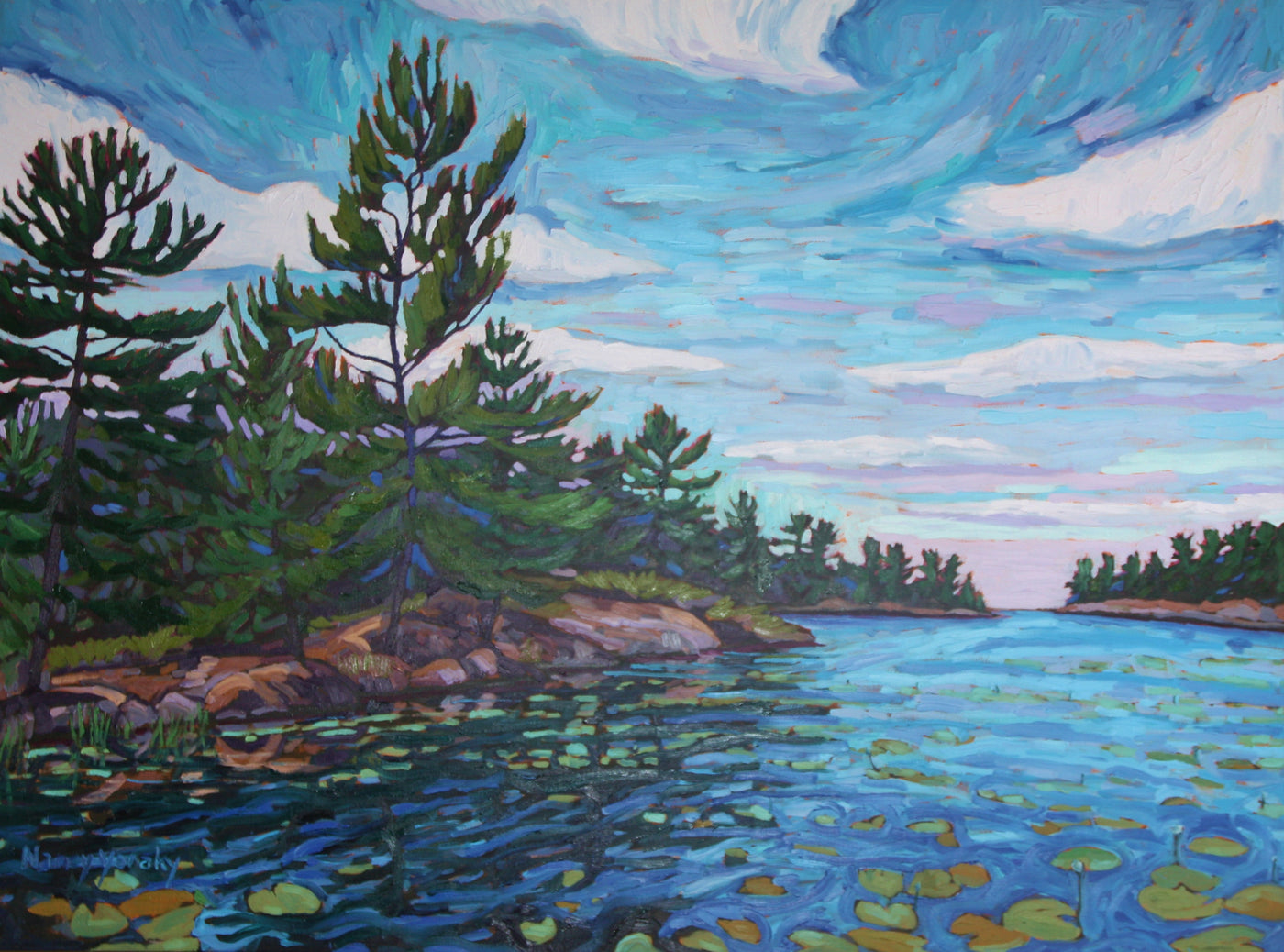 Paddling Passageways — painting by Nancy Yanaky