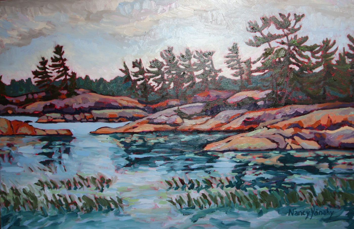 Storm Lifting on the Bay — painting by Nancy Yanaky