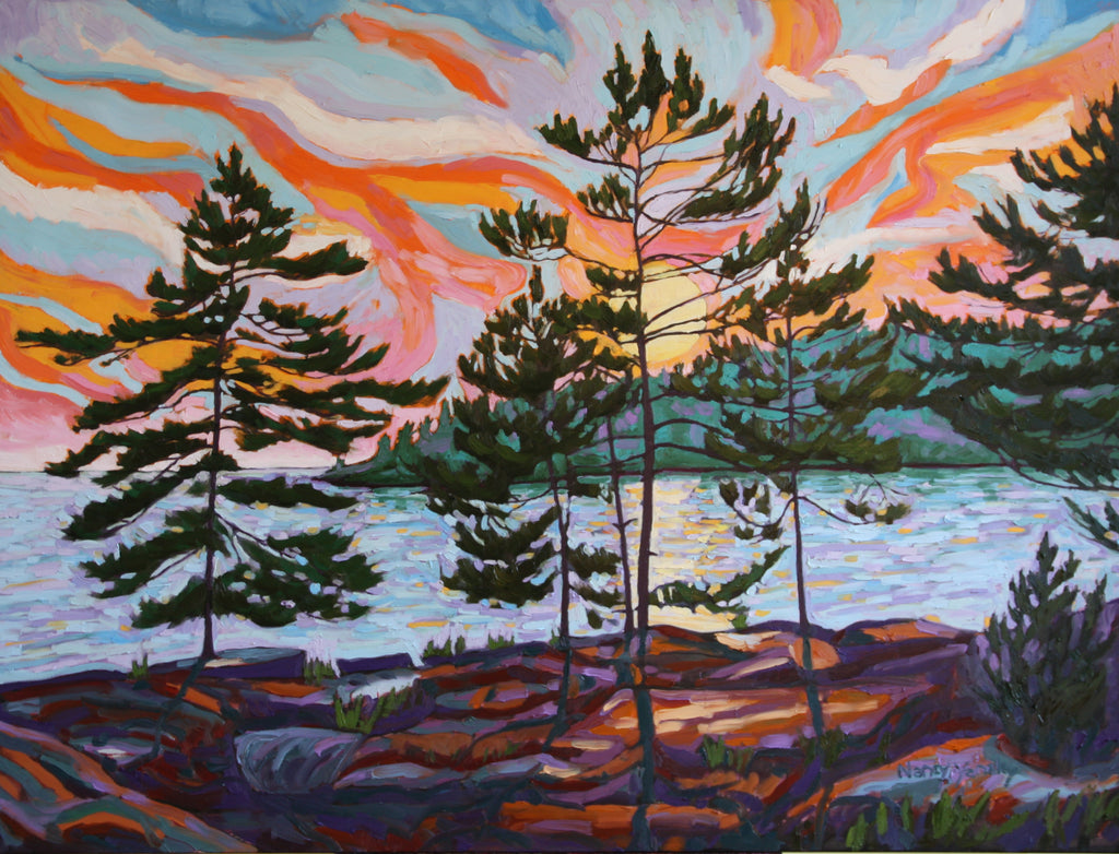 Sunset Pines 3 by Nancy Yanaky
